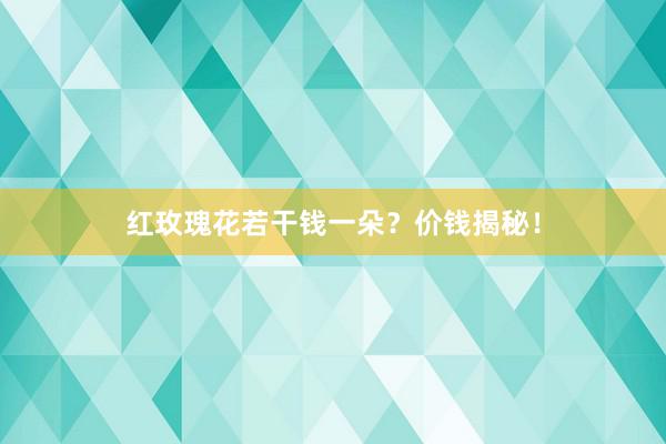 红玫瑰花若干钱一朵？价钱揭秘！