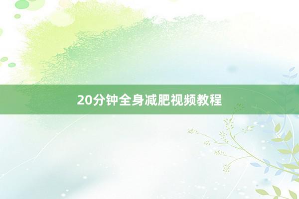 20分钟全身减肥视频教程